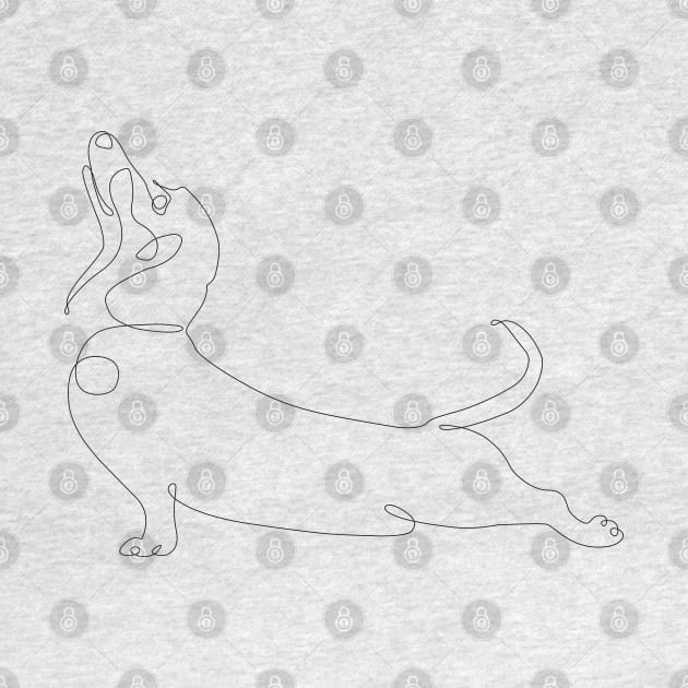 One Line Dachshund Upward Facing Dog by huebucket